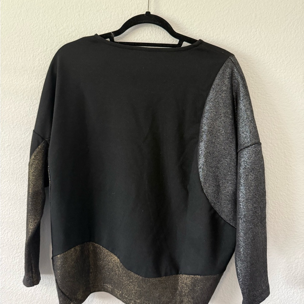 Alembika Black Top with Metallic Bronze Trim - Picture 7 of 16
